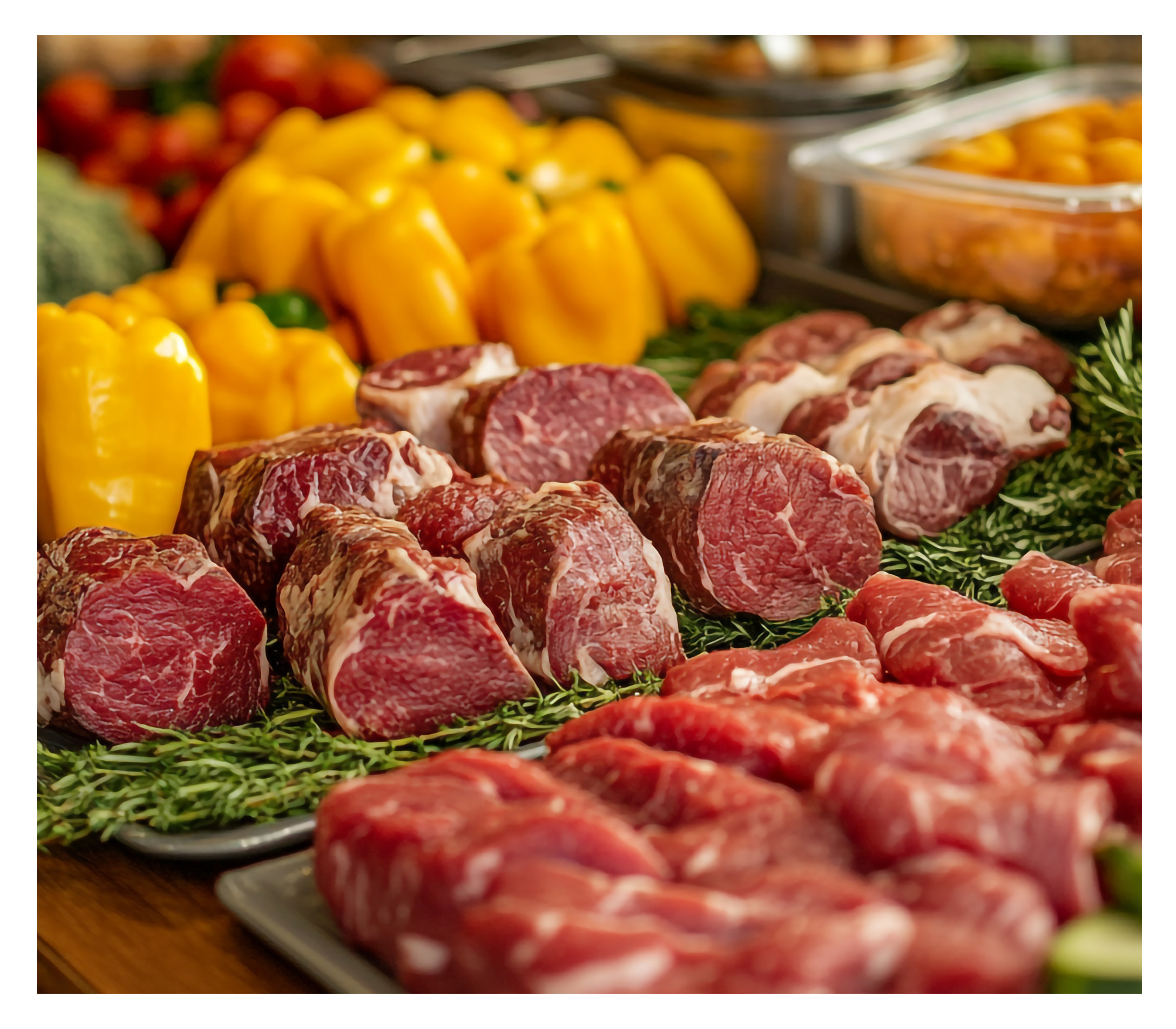 Coldchain food arranged on a counter